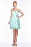 ColsBM Carmen Blue Glass Princess Fit-n-Flare Zip up Chiffon Ruching Bridesmaid Dresses