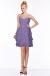 ColsBM Carmen Chalk Violet Princess Fit-n-Flare Zip up Chiffon Ruching Bridesmaid Dresses