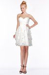 ColsBM Carmen Cloud White Princess Fit-n-Flare Zip up Chiffon Ruching Bridesmaid Dresses