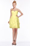 ColsBM Carmen Daffodil Princess Fit-n-Flare Zip up Chiffon Ruching Bridesmaid Dresses