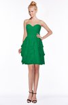 ColsBM Carmen Green Princess Fit-n-Flare Zip up Chiffon Ruching Bridesmaid Dresses