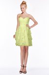 ColsBM Carmen Lime Green Princess Fit-n-Flare Zip up Chiffon Ruching Bridesmaid Dresses
