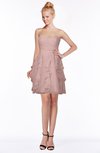 ColsBM Carmen Nectar Pink Princess Fit-n-Flare Zip up Chiffon Ruching Bridesmaid Dresses