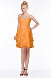 ColsBM Carmen Orange Princess Fit-n-Flare Zip up Chiffon Ruching Bridesmaid Dresses