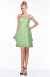 ColsBM Carmen Sage Green Princess Fit-n-Flare Zip up Chiffon Ruching Bridesmaid Dresses