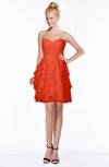 ColsBM Carmen Tangerine Tango Princess Fit-n-Flare Zip up Chiffon Ruching Bridesmaid Dresses