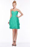 ColsBM Carmen Viridian Green Princess Fit-n-Flare Zip up Chiffon Ruching Bridesmaid Dresses