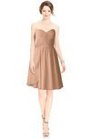 ColsBM Jaelyn Almost Apricot Casual Fit-n-Flare Sweetheart Sleeveless Knee Length Ruching Bridesmaid Dresses