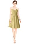 ColsBM Jaelyn Gold Casual Fit-n-Flare Sweetheart Sleeveless Knee Length Ruching Bridesmaid Dresses