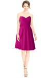 ColsBM Jaelyn Hot Pink Casual Fit-n-Flare Sweetheart Sleeveless Knee Length Ruching Bridesmaid Dresses