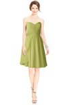 ColsBM Jaelyn Linden Green Casual Fit-n-Flare Sweetheart Sleeveless Knee Length Ruching Bridesmaid Dresses