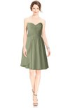 ColsBM Jaelyn Moss Green Casual Fit-n-Flare Sweetheart Sleeveless Knee Length Ruching Bridesmaid Dresses