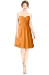 ColsBM Jaelyn Orange Casual Fit-n-Flare Sweetheart Sleeveless Knee Length Ruching Bridesmaid Dresses