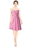 ColsBM Jaelyn Pink Casual Fit-n-Flare Sweetheart Sleeveless Knee Length Ruching Bridesmaid Dresses
