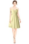 ColsBM Jaelyn Soft Yellow Casual Fit-n-Flare Sweetheart Sleeveless Knee Length Ruching Bridesmaid Dresses