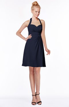 ColsBM Charlee Dark Sapphire Hippie A-line Halter Sleeveless Knee Length Bridesmaid Dresses