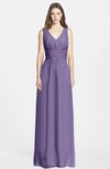 ColsBM Jazmine Chalk Violet Gorgeous A-line V-neck Sleeveless Floor Length Ruching Bridesmaid Dresses