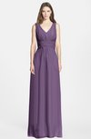 ColsBM Jazmine Chinese Violet Gorgeous A-line V-neck Sleeveless Floor Length Ruching Bridesmaid Dresses