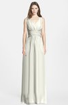 ColsBM Jazmine Cream Gorgeous A-line V-neck Sleeveless Floor Length Ruching Bridesmaid Dresses