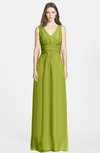 ColsBM Jazmine Green Oasis Gorgeous A-line V-neck Sleeveless Floor Length Ruching Bridesmaid Dresses