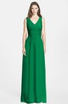 ColsBM Jazmine Green Gorgeous A-line V-neck Sleeveless Floor Length Ruching Bridesmaid Dresses