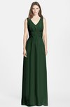 ColsBM Jazmine Hunter Green Gorgeous A-line V-neck Sleeveless Floor Length Ruching Bridesmaid Dresses