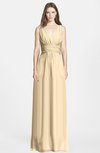 ColsBM Jazmine Marzipan Gorgeous A-line V-neck Sleeveless Floor Length Ruching Bridesmaid Dresses