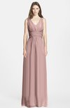 ColsBM Jazmine Nectar Pink Gorgeous A-line V-neck Sleeveless Floor Length Ruching Bridesmaid Dresses