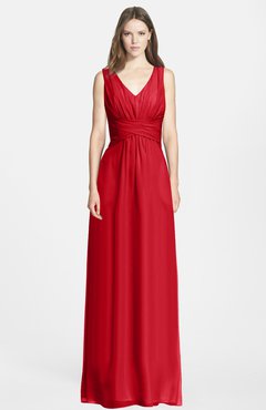 long bridesmaid dresses in red