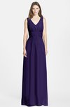 ColsBM Jazmine Royal Purple Gorgeous A-line V-neck Sleeveless Floor Length Ruching Bridesmaid Dresses