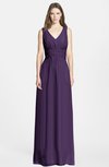 ColsBM Jazmine Violet Gorgeous A-line V-neck Sleeveless Floor Length Ruching Bridesmaid Dresses