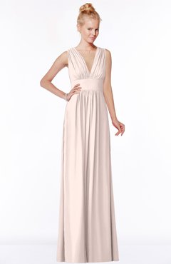 ColsBM Carolyn Silver Peony Classic V-neck Sleeveless Zip up Ruching Bridesmaid Dresses