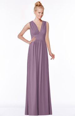 ColsBM Carolyn Valerian Classic V-neck Sleeveless Zip up Ruching Bridesmaid Dresses