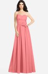 ColsBM Audrina Coral Gorgeous A-line Sweetheart Sleeveless Zip up Flower Plus Size Bridesmaid Dresses