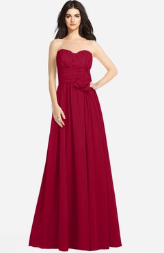 ColsBM Audrina Maroon Gorgeous A-line Sweetheart Sleeveless Zip up Flower Plus Size Bridesmaid Dresses