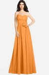 ColsBM Audrina Orange Gorgeous A-line Sweetheart Sleeveless Zip up Flower Plus Size Bridesmaid Dresses