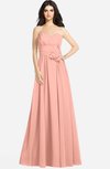 ColsBM Audrina Peach Gorgeous A-line Sweetheart Sleeveless Zip up Flower Plus Size Bridesmaid Dresses