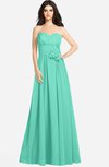ColsBM Audrina Seafoam Green Gorgeous A-line Sweetheart Sleeveless Zip up Flower Plus Size Bridesmaid Dresses