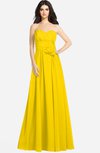 ColsBM Audrina Yellow Gorgeous A-line Sweetheart Sleeveless Zip up Flower Plus Size Bridesmaid Dresses