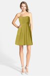 ColsBM Holland Golden Olive Casual Sweetheart Sleeveless Zip up Knee Length Bridesmaid Dresses
