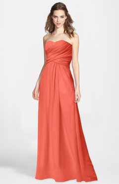 ColsBM Aliana Living Coral Simple Sweetheart Sleeveless Zip up Chiffon Bridesmaid Dresses