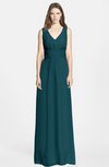 ColsBM Samara Blue Green  Trumpet Sleeveless Zip up Chiffon Floor Length Bridesmaid Dresses