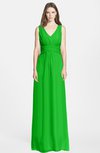 ColsBM Samara Classic Green  Trumpet Sleeveless Zip up Chiffon Floor Length Bridesmaid Dresses