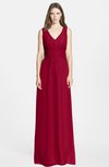 ColsBM Samara Dark Red Trumpet Sleeveless Zip up Chiffon Floor Length Bridesmaid Dresses