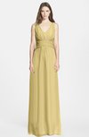 ColsBM Samara Gold  Trumpet Sleeveless Zip up Chiffon Floor Length Bridesmaid Dresses
