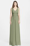 ColsBM Samara Moss Green  Trumpet Sleeveless Zip up Chiffon Floor Length Bridesmaid Dresses