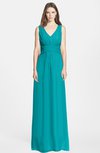 ColsBM Samara Peacock Blue Trumpet Sleeveless Zip up Chiffon Floor Length Bridesmaid Dresses