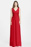 ColsBM Samara Red  Trumpet Sleeveless Zip up Chiffon Floor Length Bridesmaid Dresses
