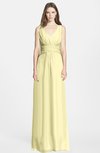ColsBM Samara Soft Yellow  Trumpet Sleeveless Zip up Chiffon Floor Length Bridesmaid Dresses