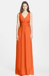 ColsBM Samara Tangerine  Trumpet Sleeveless Zip up Chiffon Floor Length Bridesmaid Dresses